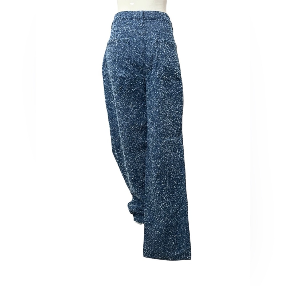 PrettyLittleThing Blue Bobble Texture High Waist Straight Leg Jeans Size 8 - Picture 9 of 12